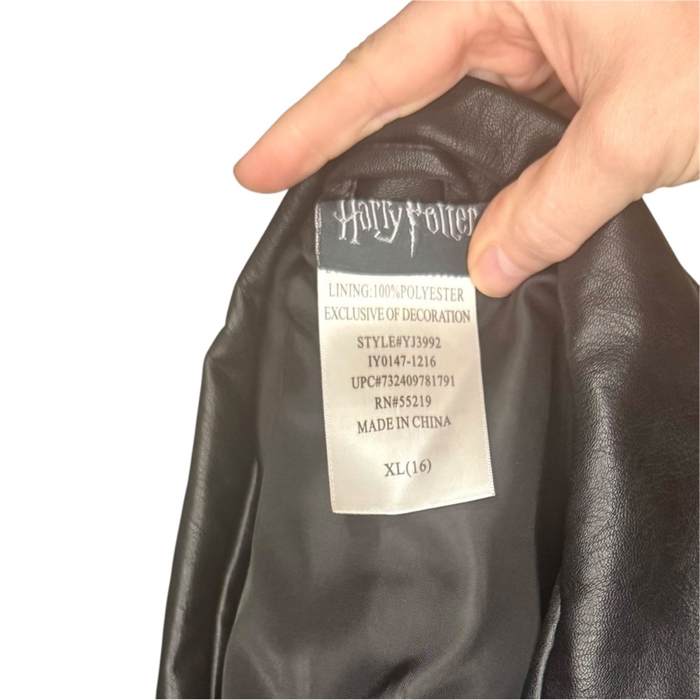 Warner Brothers Harry Potter Dark Mark Faux Leather Jacket Size Juniors XL (16) - Picture 6 of 8